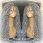Storm Silver Grey Gray 44 51 Platinum Storm Gypsy Bohemian Boho Goddess Faux Dread Locs Wig Unit Wavy Dred  Coplay Lock Crochet Costume Hair