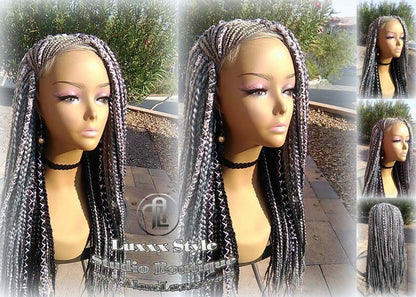 Fulani Cornrow Silver 51 Black Lemonade Braid Wig French Braids Feed in Braids Box Braids Tribal African Goddess Braids  Fulani Beyonce