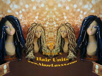 16in Goddess Faux Dread Locs Wig Unit! Blonde #613 #27 Wavy NEW Festival! Marley Dred Dread Lock Twist Wig Crochet Rave Hair Coachella Wig