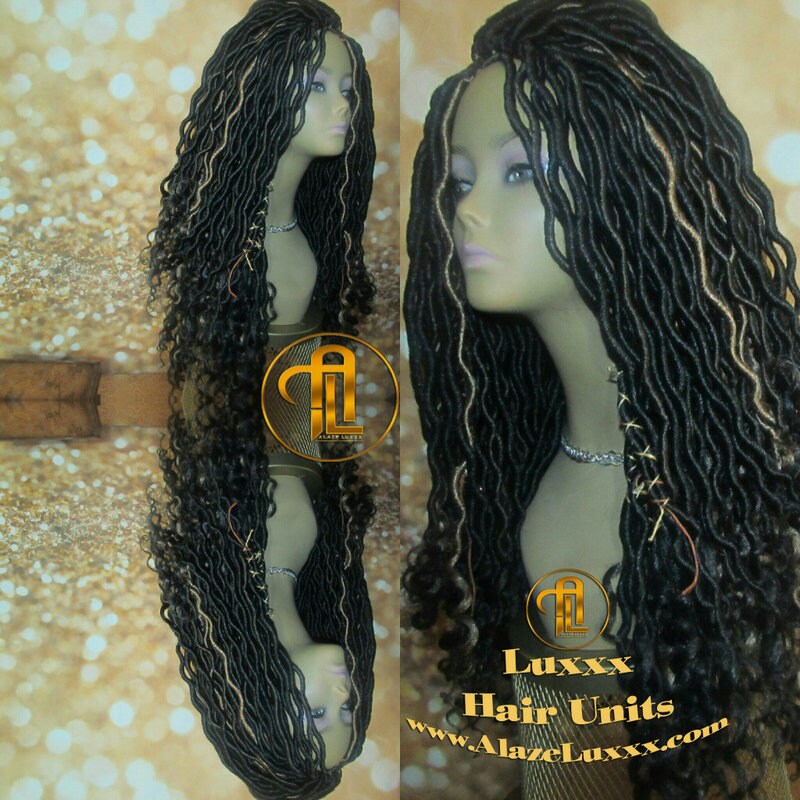 Dread Wig  Wavy Black Dreads 1B Honey Blonde 27 Gypsy Faux Synthetic Nu Goth New Marley Wool Dred Lock Carnival Hair Bohemian Boho Goddess