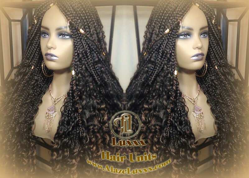 Box Braid Wig Long Brown black boho curyly box braids 1b 30 brown auburn Medium Straight bohemian gypsy  Mix Blonde Ombre SAME DAY SHIPPING