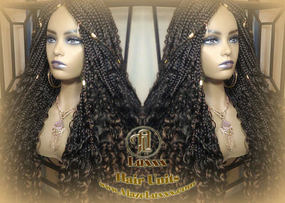 Box Braid Wig Long Brown black boho curyly box braids 1b 30 brown auburn Medium Straight bohemian gypsy  Mix Blonde Ombre SAME DAY SHIPPING
