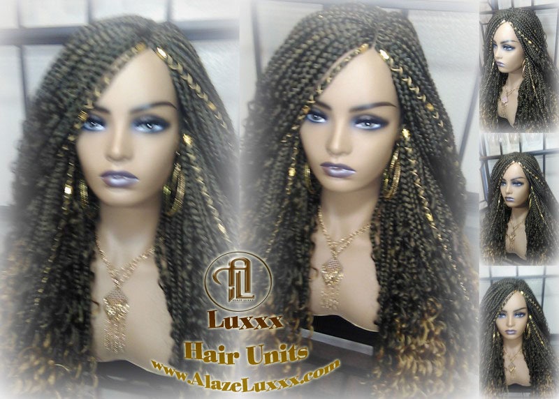 Box Braid Wig Honey Blonde boho curly box braids 1b 27  Long Medium Straight bohemian gypsy Mix Blonde Ombre