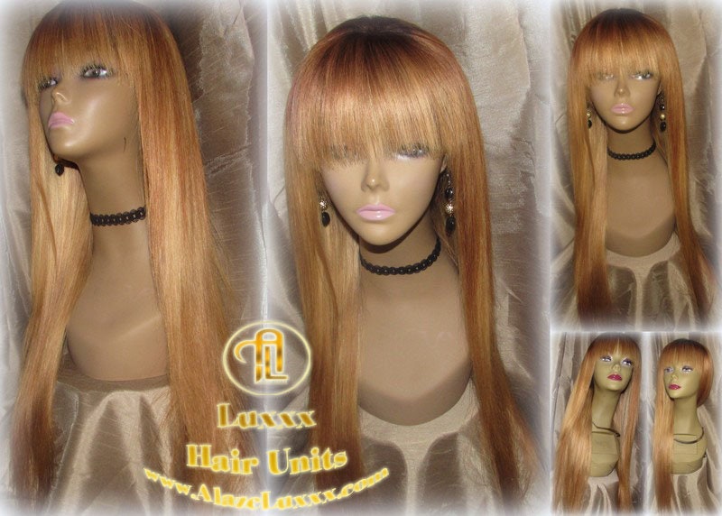 Blac Chyna Wig China Chinese Bangs Virgin Hair Honey Ombre Straight Hair Highlights Balayage Lace Blonde Wig 27 613 platinum dark roots