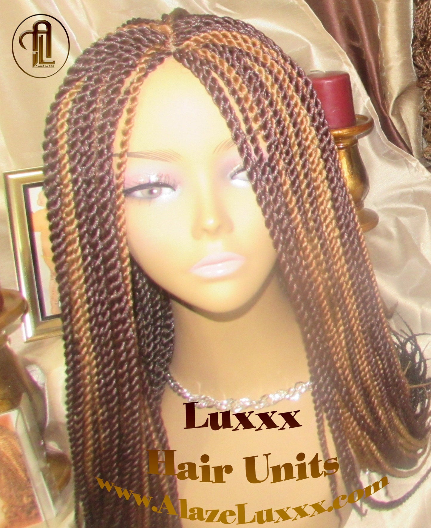 Straight Senegalese Twist Wig Unit Ready2Ship: HOT 22' Unique Rare Wine 33/27/4 Long   Alopecia Natural Small Twist Crochet Braided Braiding