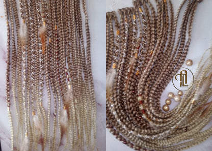Ombre Honey Blonde 27 613 Mix Creamy White Blonde Platinum Clip in Braid Long 18in Boho Extensions Feathers Elements Rave Festival