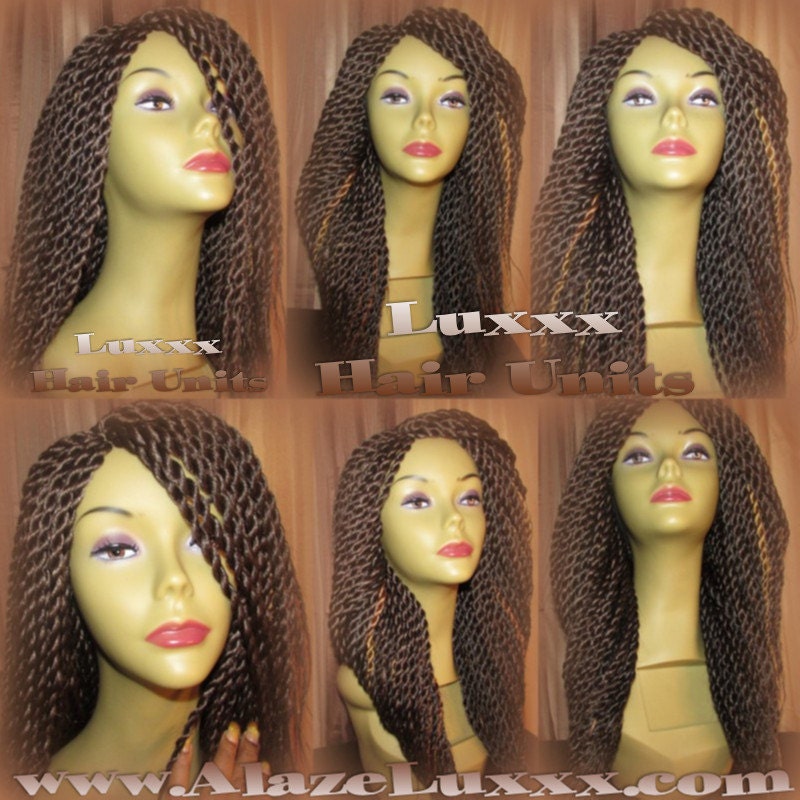 Senegalese Twist Wig  Brown 14' NEW Natural Look!  Long Glueless Lace Finish! 14' Medium Kinky Twist Box Braid Wigs Senegalese Twist Wig