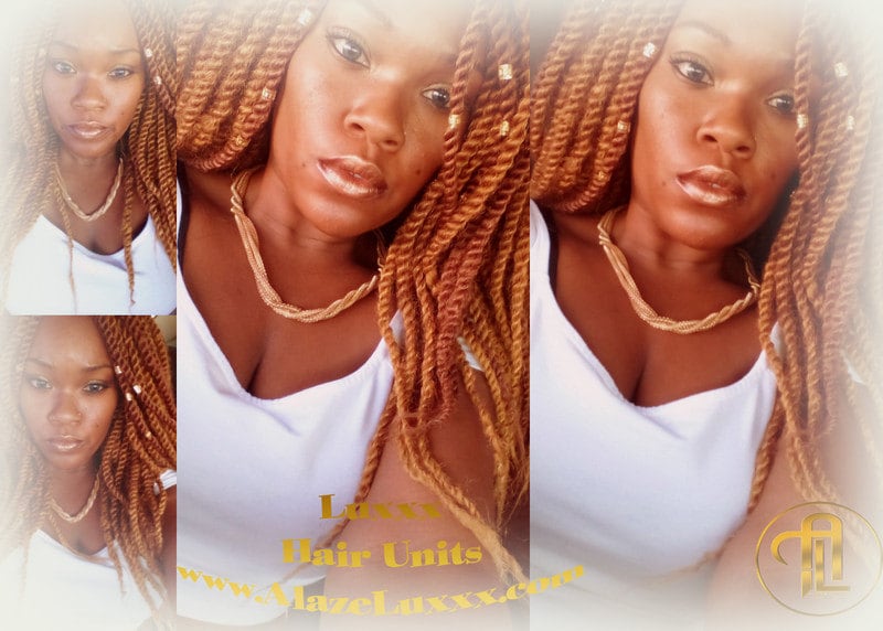 Long BLONDE Kinky Bombshell 18-20'  #27 #30  Kinky Twist Marley Wig Unit! Natural Hair Havana Braid Wig Ombre Alopecia Box Braid Dred Lock