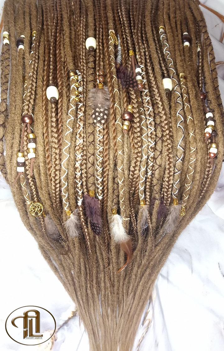 Blonde  Single End SE Set Kit Synthetic Soft Crochet Boho Dread Braid Hair Wraps Extensions Textured Single Loop Dread