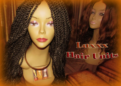 Black Kinky Twist Marley Twist Wig Unit! Curled NEW Natural Look! Glueless Lace Finish! Natural Kinky Twist Box Braid Dred Lock Twist Wig