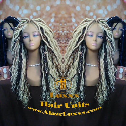 Goddess Faux Dread Locs Wig Unit! Blonde #613 #27 Wavy NEW Festival! Marley Dred Dread Lock Twist Wig Crochet Rave Hair Coachella Wig
