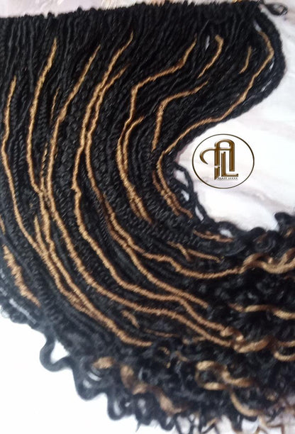 Hippy Black Honey Blonde 27 Single Ended SE 75 Piece Set Kit Goth Mixed Soft Witch Boho Dread Braid Hair Wraps Extensions Textured