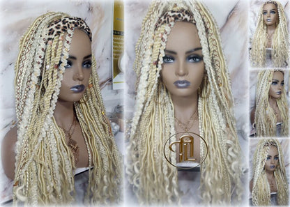 Headband Wig Blonde 613 Braids Dreads Mix Set Twist Soft Crochet Boho Dread Braid Set Bohemian extensions