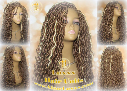 Synthetic Wig Dread Platinum Honey Blonde Gypsy Bohemian Boho Kawaii #27 #613 Wavy NEW Marley Dred  Lock Crochet Braid Wig Hair Braided Wig