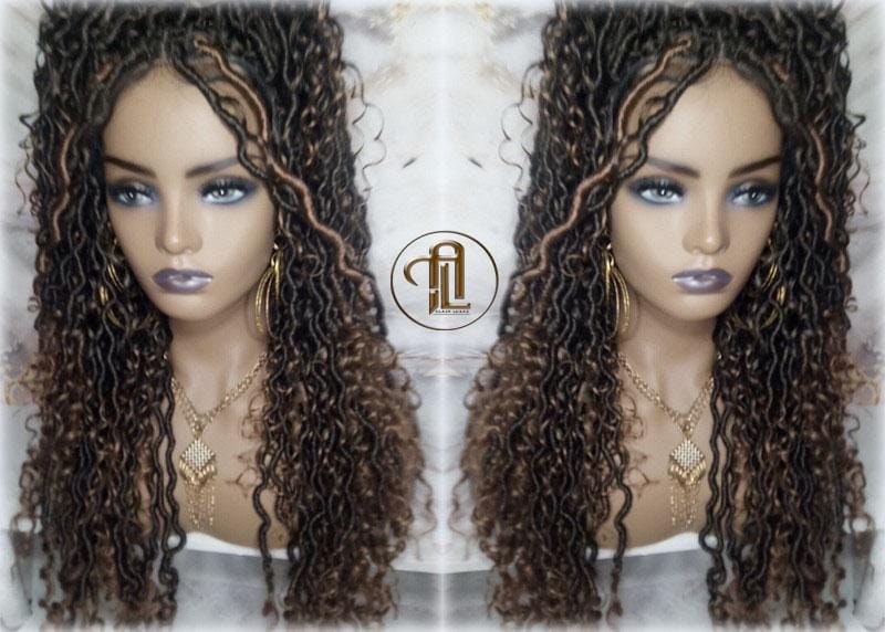 Full Lace River Goddess Loc Wig Distressed Dread Baby Hair Wigs Brown Blonde Faux  Long Wavy Blonde Tips End 27  Hair Bohemian Boho Gypsy