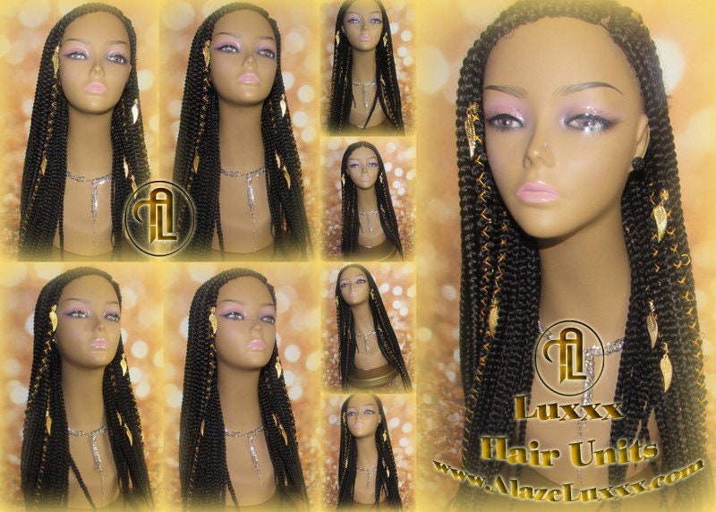 4x4 Lace Closure Fulani Cornrow Braid Wig French Braids Tribal Goddess Braids Black  Lemonade Feed in Box Braids Swim Wig Gym
