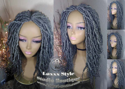 Passion Twist Mini Small Fluffy Irregular Bomb  Passion Twist Hair Storm 44 51 Grey Gray Silver  Storm Gypsy Bohemian Boho Water Wave