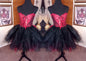 Red Black Dress Tulle Mesh Skirt Corset Outfit Hi Low Layered Skirt Prom Anniversary Sweet16 Sexy Bodycon Costume Adult Birthday Party Dress