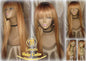 Chian Chinese Bang Wig Virgin Hair Honey Blonde Ombre Straight Hair Highlights Balayage Closure Blonde Wig 27 613 platinum dark roots