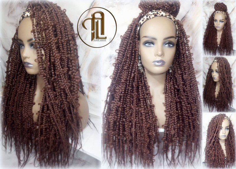 Headband Wig Butterfly Jungle Braids  Brown 30  Box Braids Gypsy Bohemian Boho Wig Blonde Long Straight Waterfall Hair Braided Wig