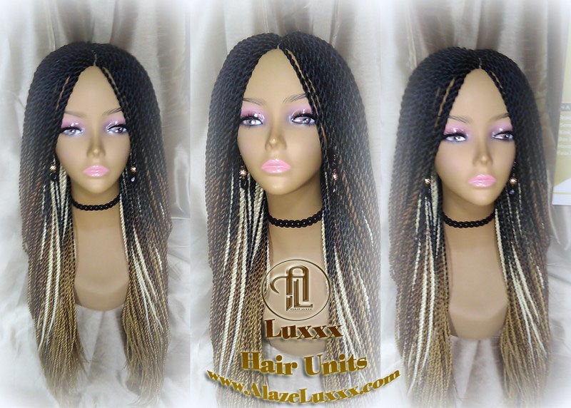 Senegalese Twist Braid Wig 26 28 Inch Long Ombre Black Brown Blonde 27 613 Small Crochet Braids Drag Queen Wig Synthetic Braiding Alopecia