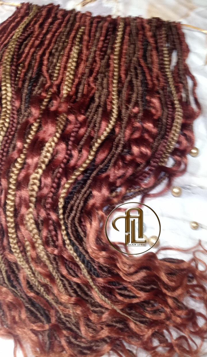 Soft Textured Dreads Single Ended Brown Blonde  Ginger 350 SE 75 Piece Set Soft Crochet Boho Dread Braid Hair Wrap Extension Wavy Curly