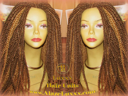 Kinky Honey Blonde #27 #4 Straight Long  22' 2Tone Brown! Russian Braids Carnival Hair Senegalese Twist Crochet Box Braid Braided Dred Lock