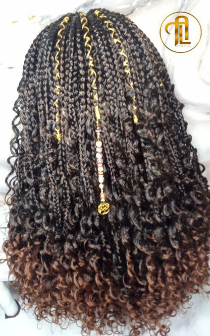Full Lace Wig Box Braid Wig Long Brown black boho curyly box braids 1b 30 brown auburn Medium Straight bohemian gypsy Mix Black Brown