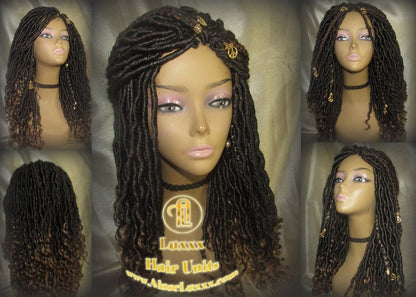 Goddess Faux Loc Wig Wavy Blonde Tips Ends 27 Brown Hair Gypsy Bohemian Boho Gypsy Distressed Dread Loc 27 DE SE Dred 14 16 in Braided Wigs