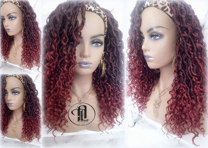 Headband Goddess Locs Braid Wig 350 Ombre Mermaid Boho curly bohemian braids Gradient Hair Short Curly 14 16in