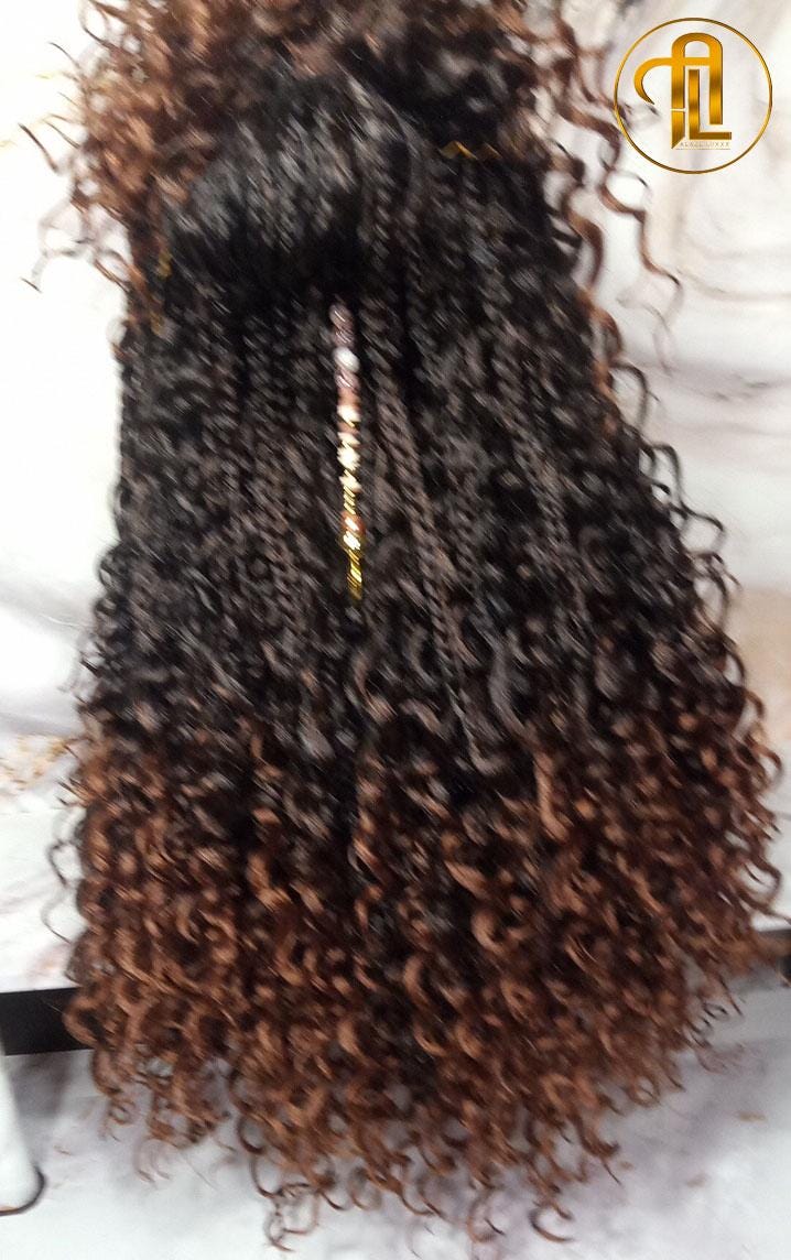 Full Lace Wig Box Braid Wig Long Brown black boho curyly box braids 1b 30 brown auburn Medium Straight bohemian gypsy Mix Black Brown