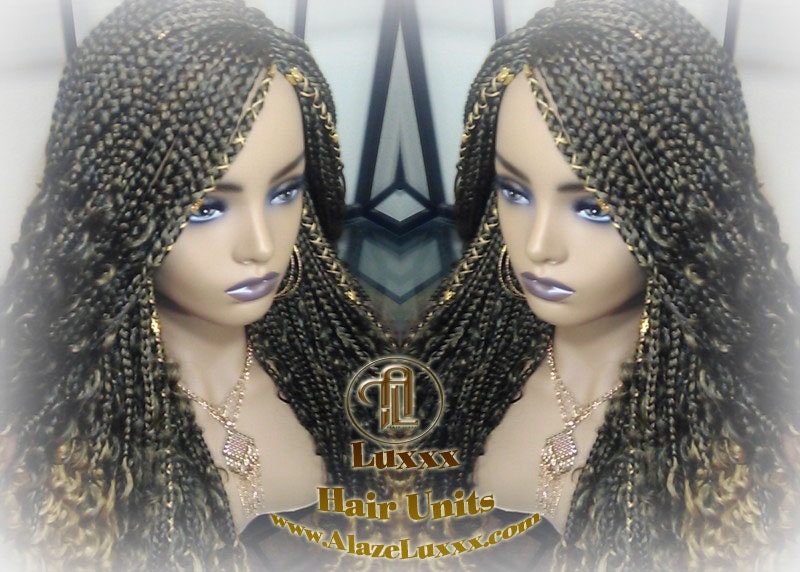 Box Braid Wig Honey Blonde boho curly box braids 1b 27  Long Medium Straight bohemian gypsy Mix Blonde Ombre Ready to Ship