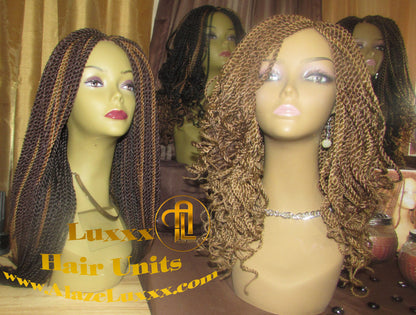 Blonde Straight Senegalese Twist Wig Unit 14' Auburn 27 30 Curly Alopecia Natural Kinky Marley Crochet Braided Braiding Wigs for cancer