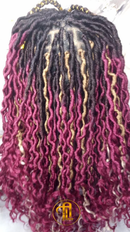 Full Lace Wig Red Burgundy 1b Black 530 Long Ombre Goddess Locs Honey Blonde 27 Marley Synthetic Braided Wig Curl Ends Bohemian Boho Gypsy