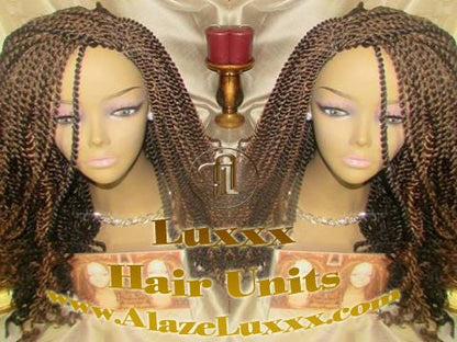 Soft Curly Kinky Twist Wig Unit Ready2Ship: 14/16' Chocolate Brown 4/27/30  2tone Alopecia Natural Kinky Marley Crochet Braided Braiding
