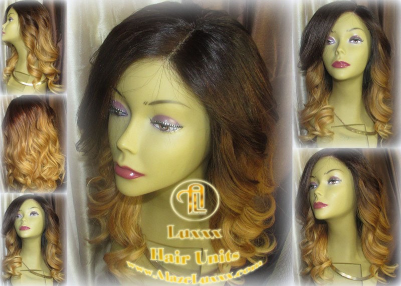 Short Brown Blonde Ombre Highlights Balayage Auburn Colorist Wig Virgin Hair Unit Wig Blonde 27 613 dark roots weave mermaid Color Melt Wig