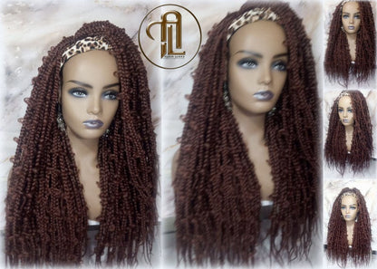 Headband Wig Butterfly Jungle Braids  Brown 30  Box Braids Gypsy Bohemian Boho Wig Blonde Long Straight Waterfall Hair Braided Wig