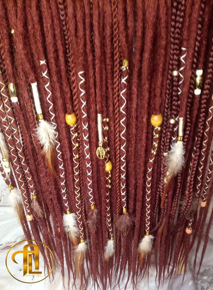 Ginger 350 Single End SE Set Kit Synthetic Soft Crochet Boho Dread Braid Hair Wraps Extensions Textured Single Loop Dread