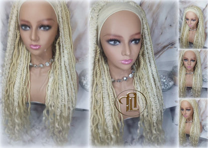 Blonde 613 Dread Mix Headband Wig Braid Twist Soft Crochet Boho Dread Braid Set Bohemian extensions