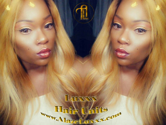 Dark Roots Wig Honey Blonde 18 In' Straight Long 27/613  Ombre Custom Virgin Hair Unit 4x4 Lace Front Wigs Kim Khloe Kardashian Wig Look