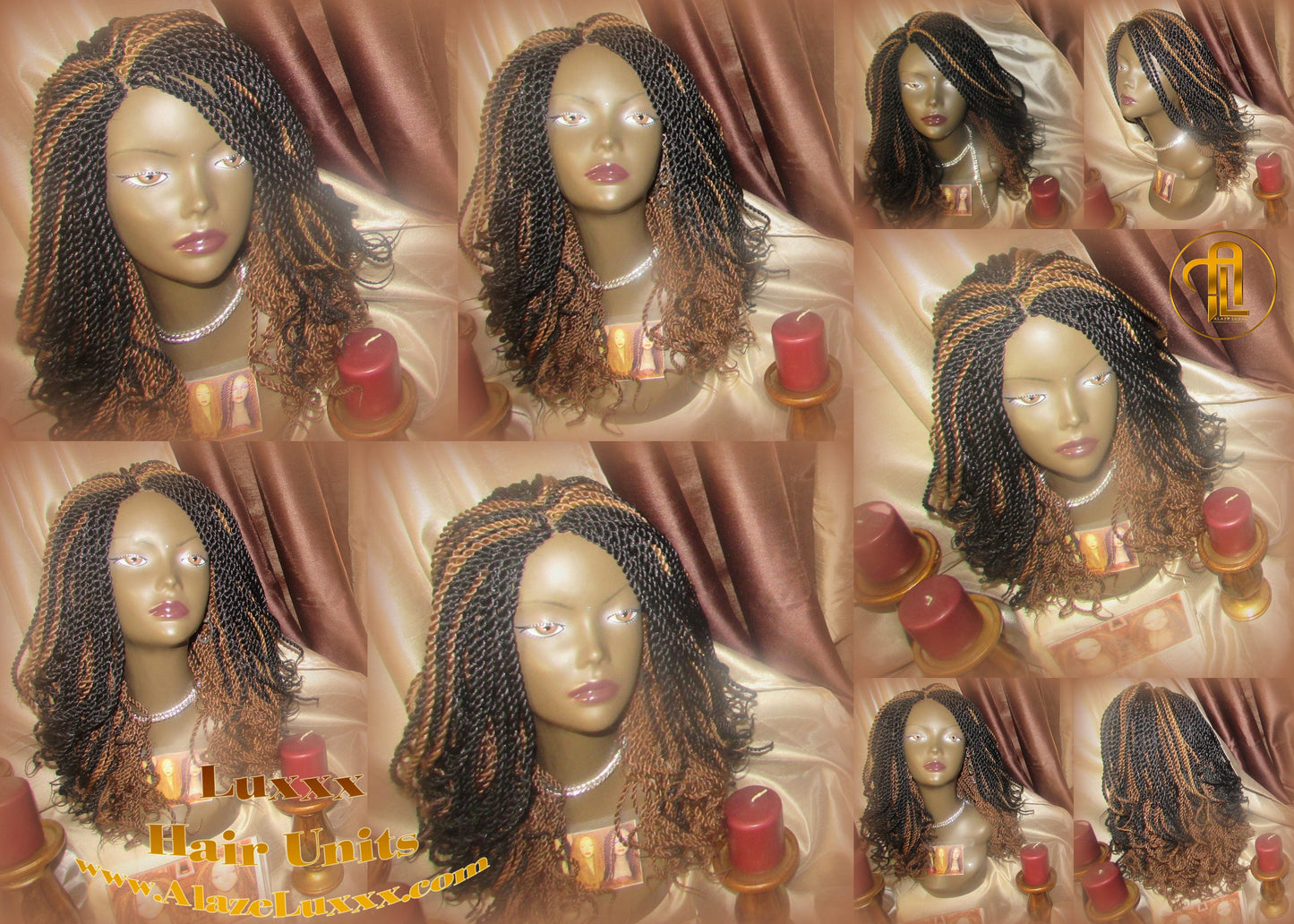 Braided Wigs Curly Senegalese Twist Wig Unit! 14' Black Auburn 1B 30 Alopecia Natural Kinky Marley Crochet Box Braid Braided Braiding Wig