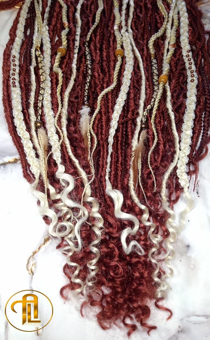 613 Blonde Ginger Curly End SE Braid Plaits Twist Set 100 Piece Set Kit Crochet Boho Mermaid Dread Hair Wrap Extensions Single Loop Dread