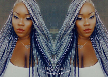 Silver 51 Black Lemonade Braid Wig Fulani Cornrow  French Braids Feed in Braids Box Braids Tribal African Goddess Braids  Fulani Beyonce