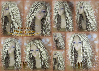 Synthetic Blonde 613 27 Wig Hippy Goth Tribal Kawaii Platinum Blonde Gypsy Bohemian Boho Goddess Dreadlock Extensions Locs Dred Lock Gothic