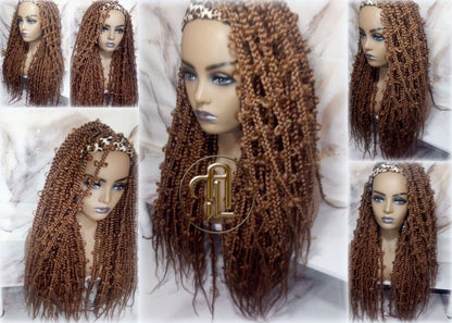 Headband Wig Butterfly Jungle Braids  Blonde  Box Braids Gypsy Bohemian Boho Wig Blonde Long Straight Waterfall Hair Braided Wig