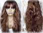 Full Wig Dread Braid Bangs Twist Soft Crochet Boho Synthetic Dread Braid Bohemian Dark Root Ombre Brown Blonde Long Wavy Curly Balayage Wig