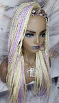 Headband Wig Blonde 613 Platinum Purple Lavendar Box Braids Gypsy Bohemian Boho Box Braids Long Straight Plaits Braided Wig Viking