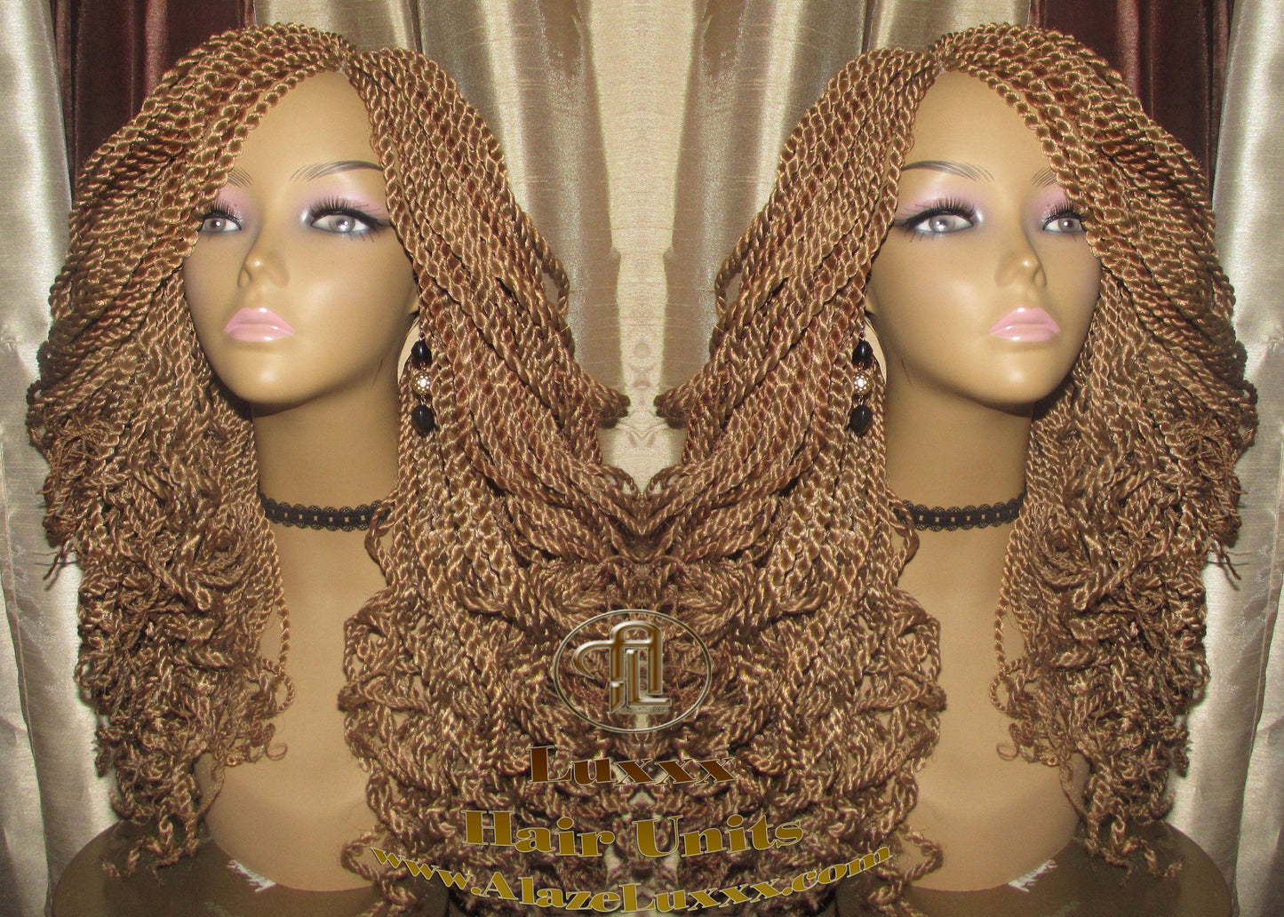 Blonde Straight Senegalese Twist Wig Unit Bombshell 18' Auburn 27 30 Curly Alopecia Natural Kinky Marley Crochet Braided Braiding Wig