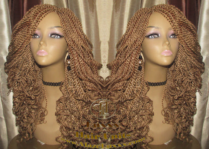 Blonde Straight Senegalese Twist Wig Unit Bombshell 18' Auburn 27 30 Curly Alopecia Natural Kinky Marley Crochet Braided Braiding Wig