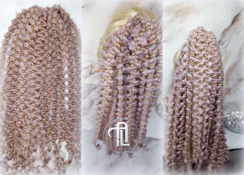 Ponytail Hair Fall Viking Renaissance Vintage Hair Extensions Pink Blonde kawaii dreadlocks hair scrunchie Rave Cosplay